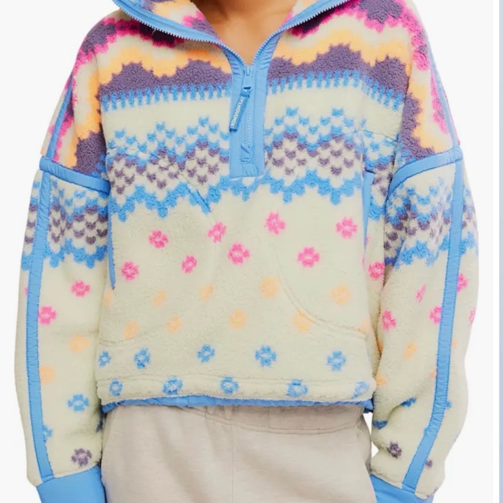 Colorful Fleece Quarter-Zip Sweater